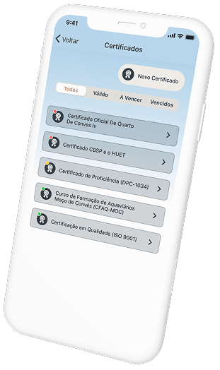 Aplicativo Vapo - Tela secundária